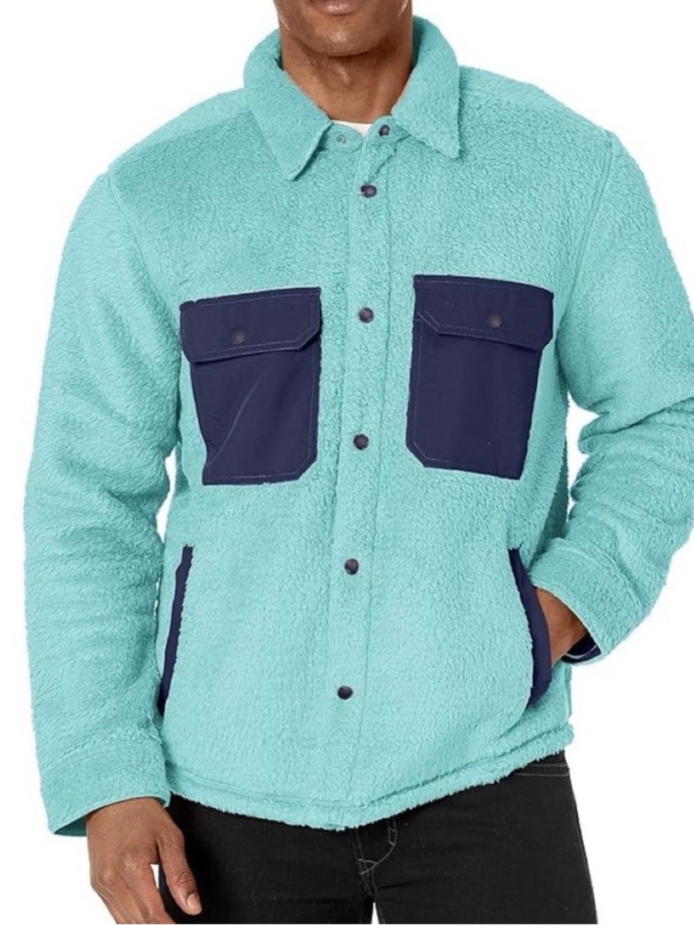Outerknown Sherpa Fleece Button Down Skyline Shirt 
Jacket Shacket men